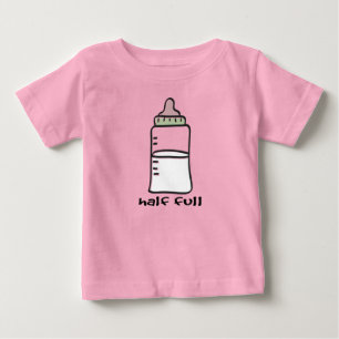 Meio cheio - um t-shirt engraçado do bebê