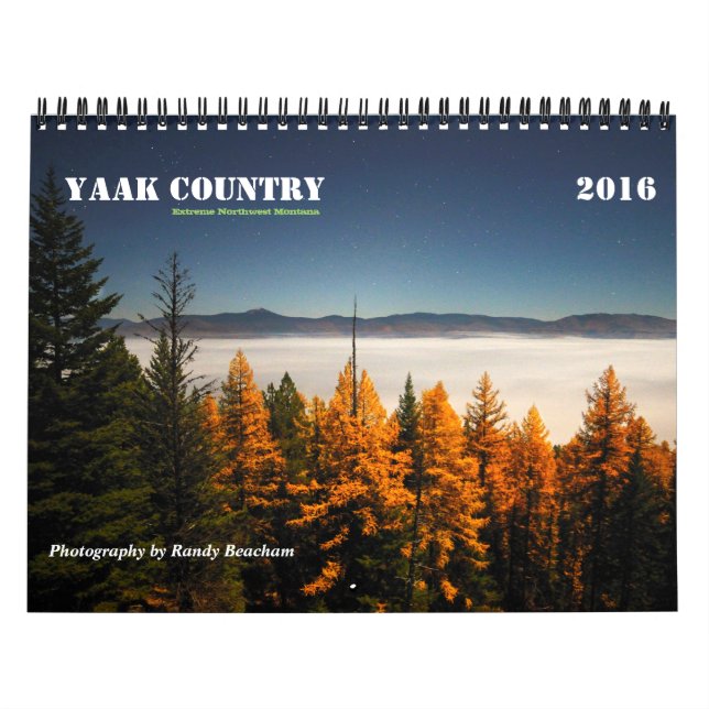 Meio do calendário 2016 do país de Yaak (Capa)