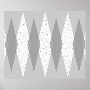 meio século Argyle da Cinza Moderna de Poster