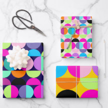 Meio século Círculos Coloridos Modernos Geométrico