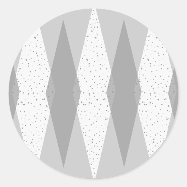Meio século com Cinza moderna com adesivos redondo (Frente)