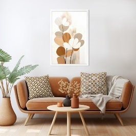 Meio século Floral Modern Boho Impressão