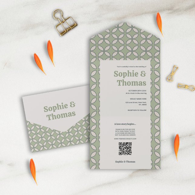 Meio século Mod Retro Wedding Olive Green (Criador carregado)
