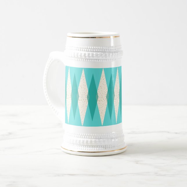 Meio século Modern Argyle Caneca de cerveja (Frente Esquerda)