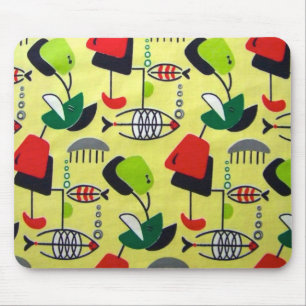 meio século Modern Atomic Fish Mousepad