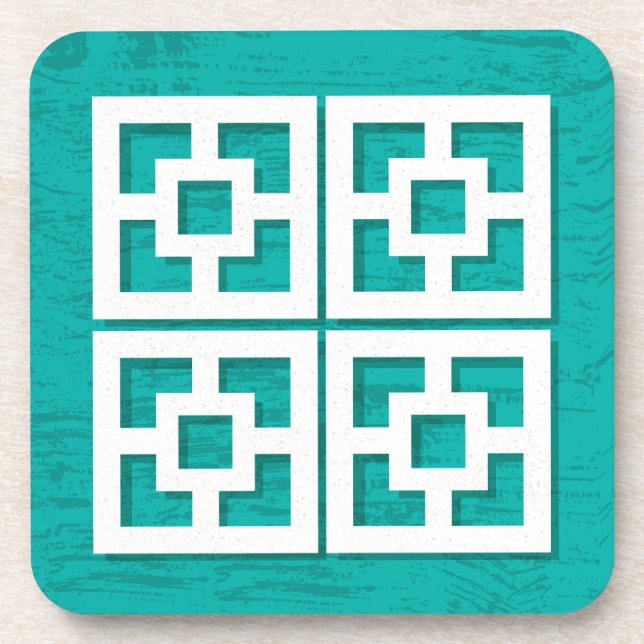 Meio século Modern Breeze Blocos Aqua Porta copos  (Frente)