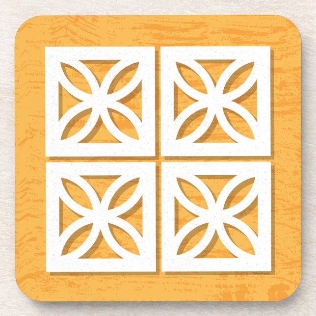 Meio século Modern Breze Blocos Amarelo Porta copo (Frente)