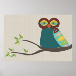 Meio século Modern Owl Poster