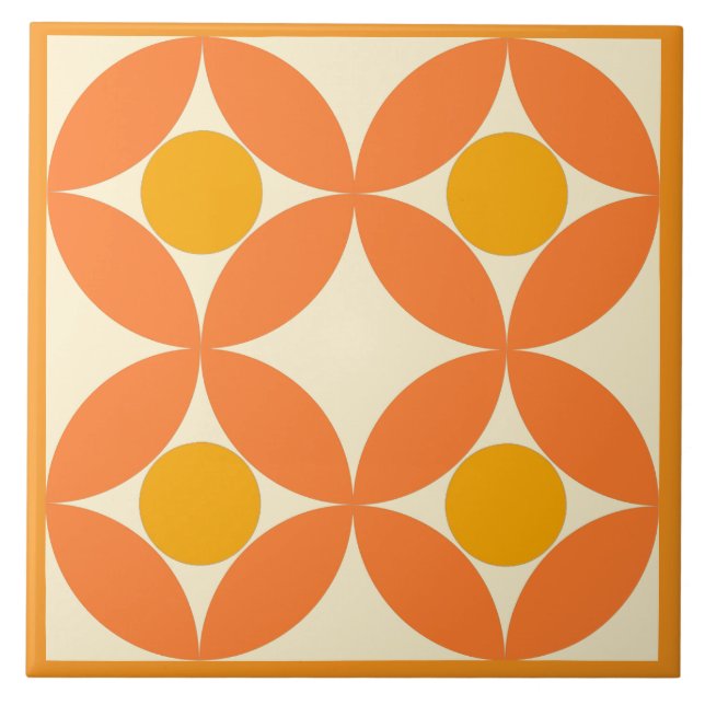 Meio século moderno Azulejo de cerâmica amarelo al (Frente)