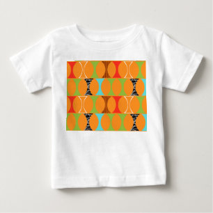 Meio século Moderno Padrão Laranja Bebê T-Shirt