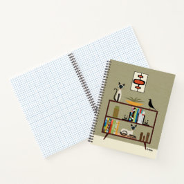 Meio século Siamese Cat na Bookcase