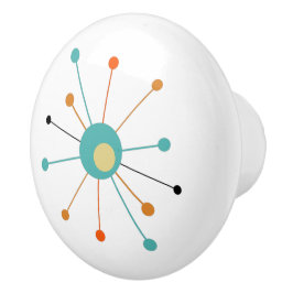 Meio século Turquoise Orange Atomic Starburst