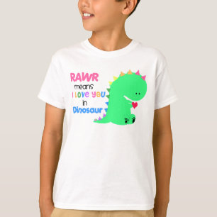 Meios de Rawr eu te amo na camisa #2 do DINOSSAURO