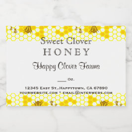 Mel Bebê Honeycomb Editável Etiqueta de Comida de