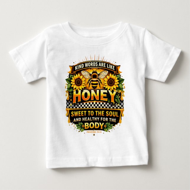 Mel Doce | Provérbios 16:24 Camiseta (Frente)