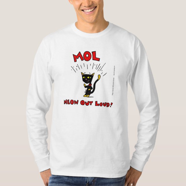 Mel MOL: MEOW OUT LOUD! T-Shirt de Capa Longa (Frente)