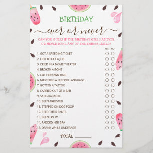 Melancia 1 Em Um Aniversário De Melão Nunca Ou Nun