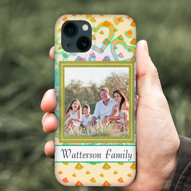 Melancia e corações, nome personalizado e foto (Criador carregado)