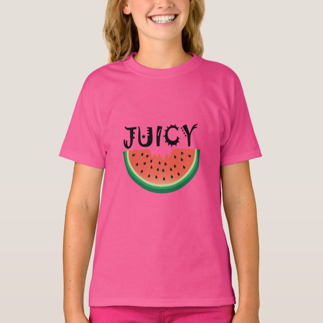 Melancia Juicy - Camisa Básica Para Meninas (Frente)