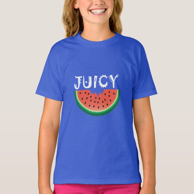 Melancia Juicy - Camisa Básica Para Meninas (Frente)