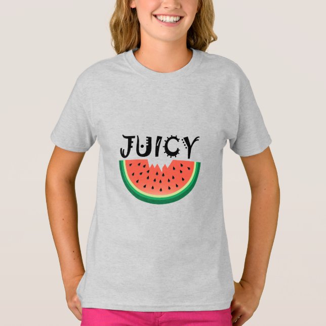 Melancia Juicy - Camisa Básica Para Meninas (Frente)