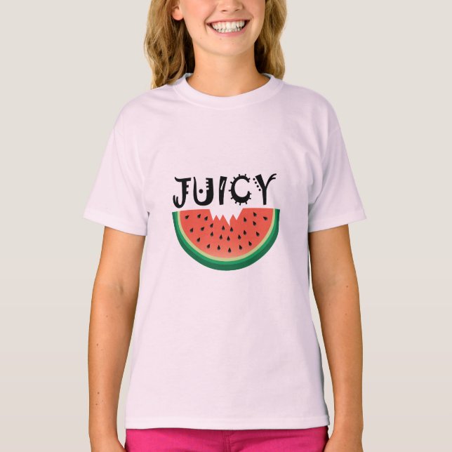 Melancia Juicy - Camisa Básica Para Meninas (Frente)