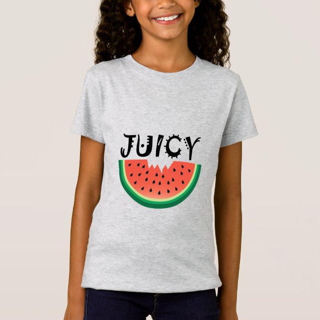 Melancia Juicy - Camisa de T-Jersey fina para rapa (Frente)