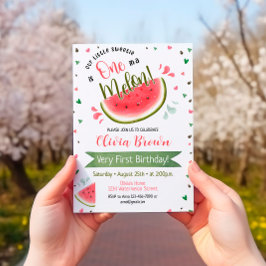 Melancia Primeiro Aniversário em um Convite Melão