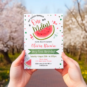 Melancia Primeiro Aniversário em um Convite Melão