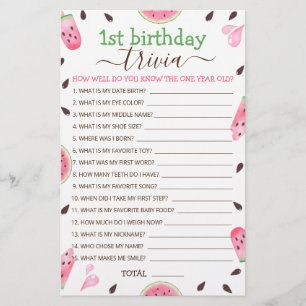 Melancia Um Num Jogo De primeiro aniversario Melão