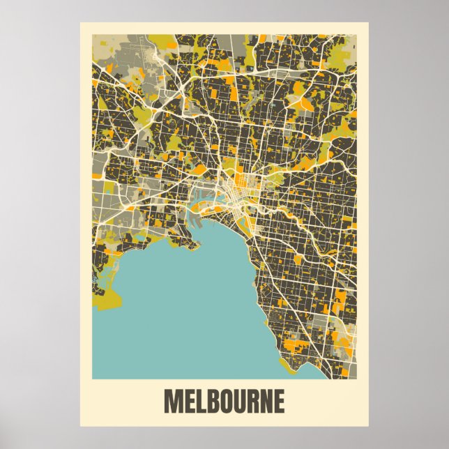 Melbourne Map Poster (Frente)
