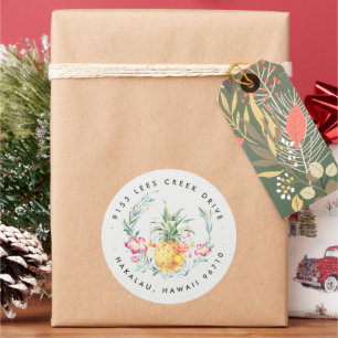 Mele Kalikimaka Adesivo de Natal de Abacaxi