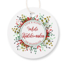 Mele Kalikimaka as etiquetas de presentes de Natal