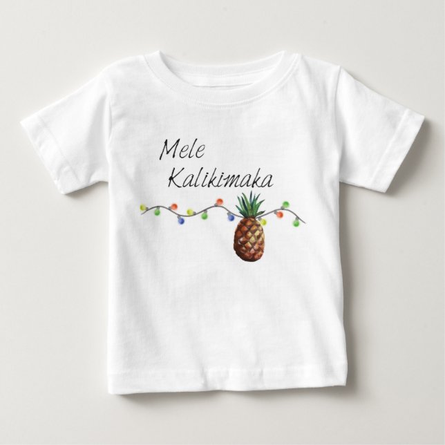 Mele Kalikimaka - camisa do bebê do Natal (Frente)