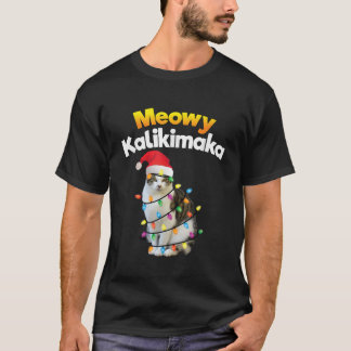 Mele Kalikimaka Camisa Gato de Natal Merry Havaian