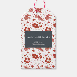 Mele Kalikimaka - Etiqueta Red Gift Natal Havaiano