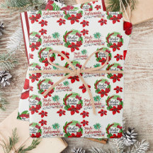 Mele Kalikimaka Hawaiian Wreath Wrappaper