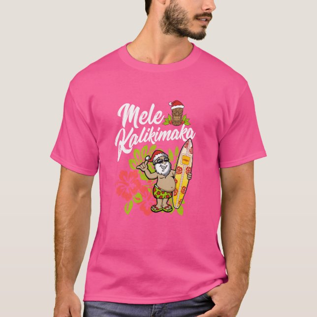 Mele Kalikimaka Natal - Presentes de Camisas Havai (Frente)