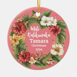 Mele Kalikimaka Ornamento Personalizado Havaiano