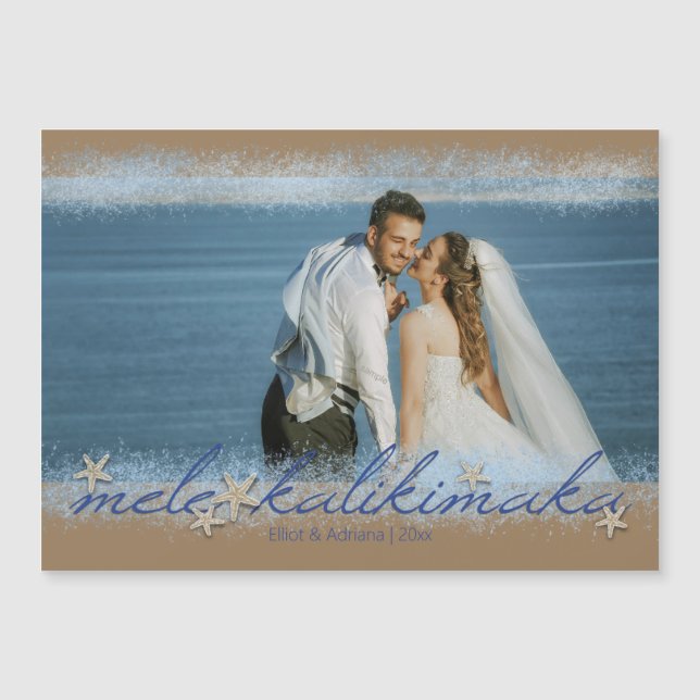 Mele Kalikimaka Starfish Cartão com fotos magnétic (Frente)