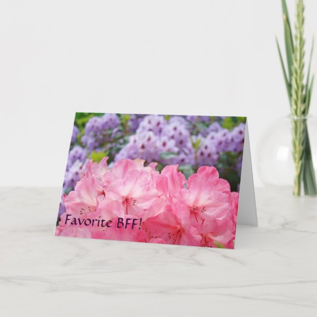 Melhor amiga! Cartões Rosa Roxo Rhododendrons (Frente)