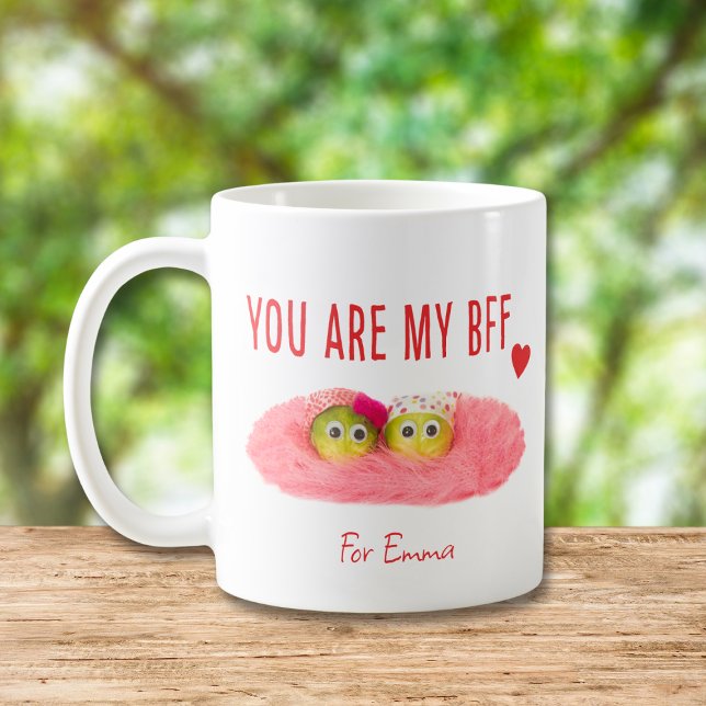 Melhor amigo bff bestie, caneca de café rosa (Criador carregado)