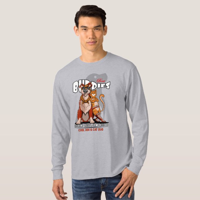 Melhor Amigo (Modo Claro) | Camisa Masculina Manga (Frente Completa)