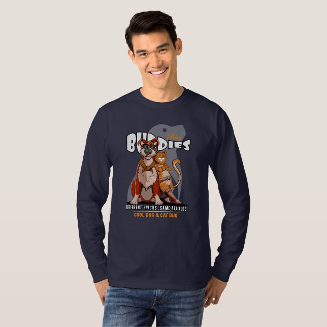 Melhor Amigo (Modo escuro) | Camisa Masculina Mang (Frente Completa)