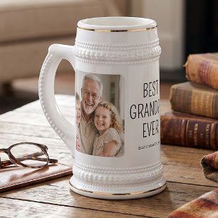 Melhor Avô do Mundo Caneca de Cerveja com Foto Min