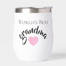 Melhor Avó do Mundo Coração Fofo Branco Elegante