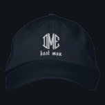 Melhor Boné Personalizado de Monograma de Casament<br><div class="desc">Surpreenda o Melhor Homem com este legal boné no estilo do beisebol que apresenta seu monograma de 3 letras e as palavras "melhor homem" abaixo. Altere facilmente o texto e a cor do boné para corresponder ao tema/cores do seu casamento (este é azul marinho tão perfeito para o casamento com...</div>