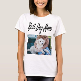 Melhor Camiseta de Foto da Mãe do Cachorro Texto P