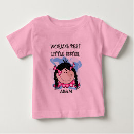 Melhor camiseta Irmã Personalizada de Cabelo Negro
