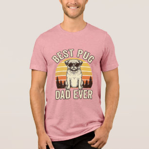 Melhor Camiseta Vintage de Pug para Pai de Pug_1